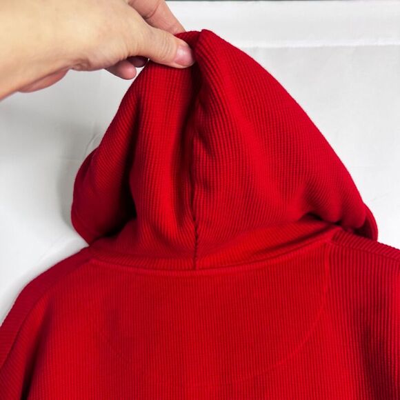 Polaris Racing Red Hooded 100% Cotton Full Zip Thermal Sweatshirt Size Medium - Picture 5 of 13